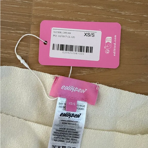 Edikted Poncho Off Shoulder Sharla Size XS/S Cream - Image 2