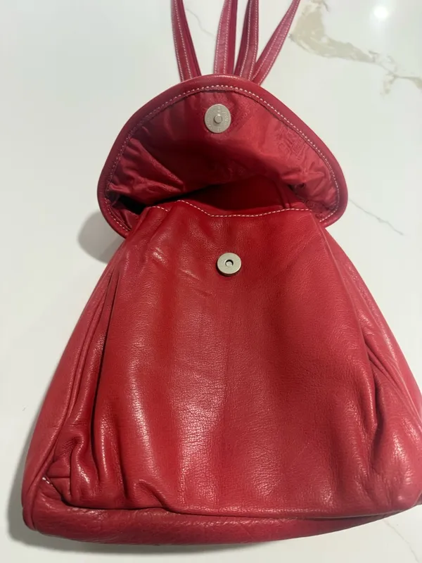 Canyon Outback Red Leather Shoulder Bag Convertible Backpack Louisville Cardinal - Image 3