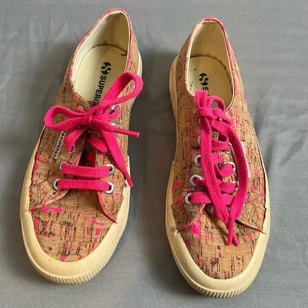 Superga Shiny Cork‎ Hot Pink Loafers Women’s Size 6 - Image 2
