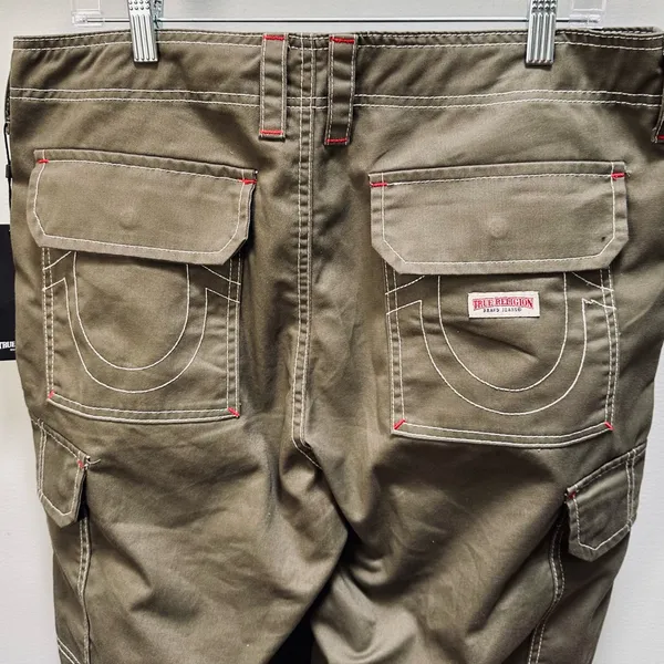 True Religion Military SN Cargo Pants Women’s size 31 X 32 Kalamata Green NWT - Image 9