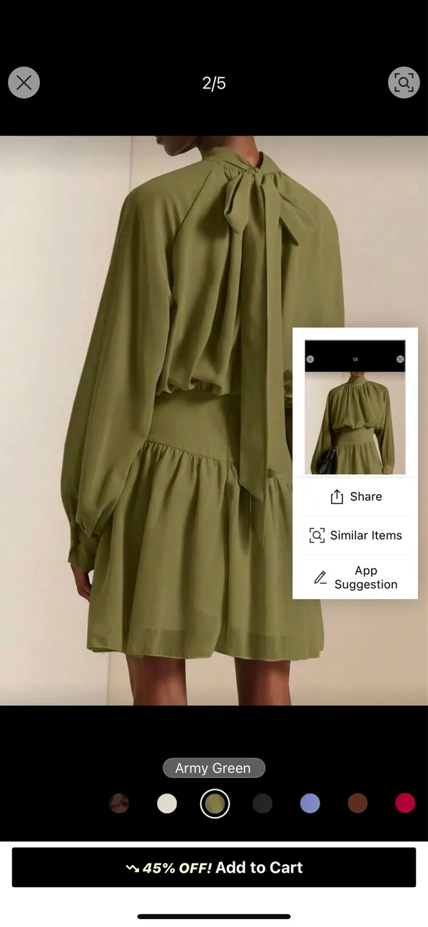 SHEIN romper Vesra Autumn New Ruffled Hem Printed Long Sleeve Waist Cinched Mini Dress - Image 2