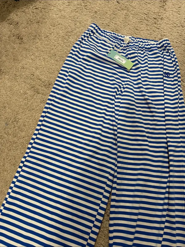 NWT As Revival Striped Wide-Leg lounge Pants - Blue & White size XS - Image 5