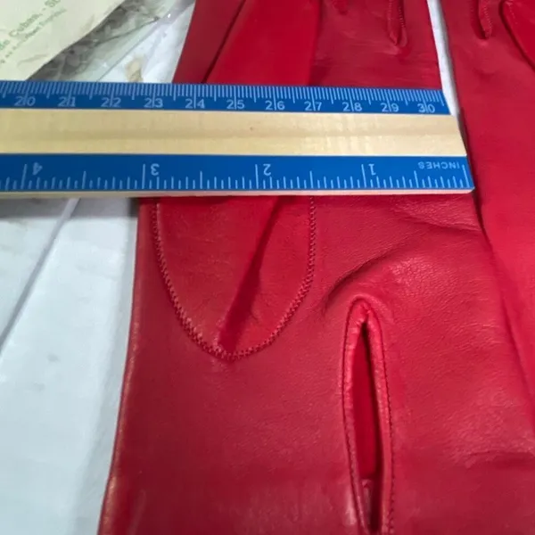 VTG Red leather gloves Madrid Manuel Pascual Moran glove maker - Image 7