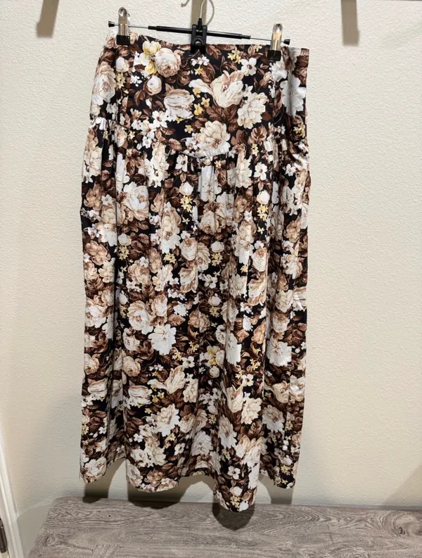 Abercrombie & Fitch Brown Floral Tube Top and Midi Skirt Set - Image 7