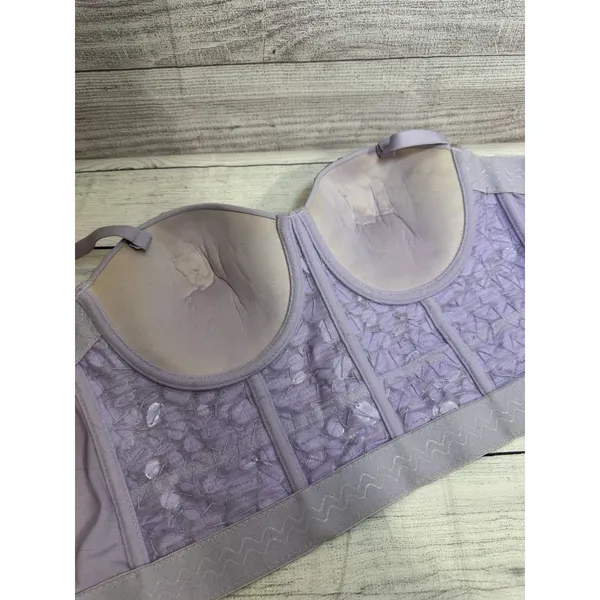 Women Lilac RHINESTONES Bustier SizeLARGE Festival Party Corset - Image 9