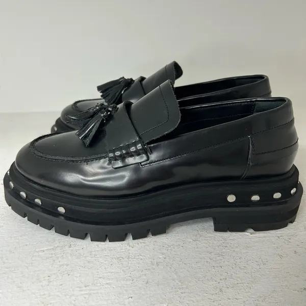Free People Black Leather Loafers - Image 4