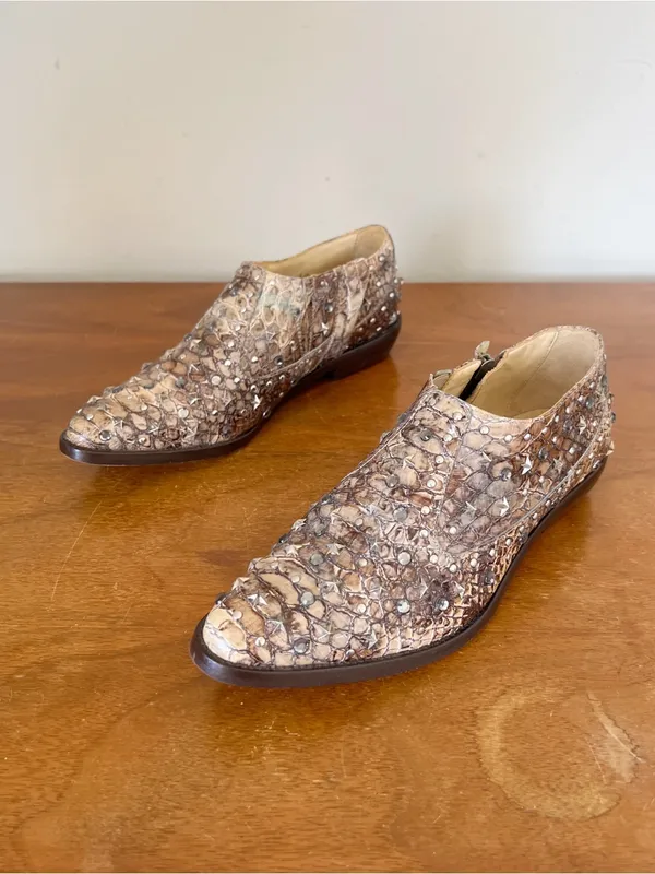 Jimmy Choo x H&M • snakeskin ankle bootie western reptile studded cowgirl - Image 12