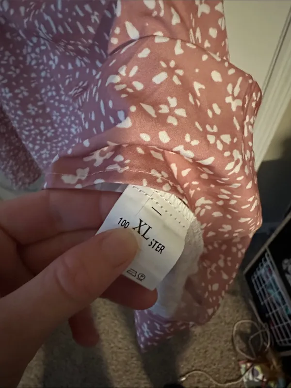 Pink & White Floral Peasant-Style Mini Dress - Image 3