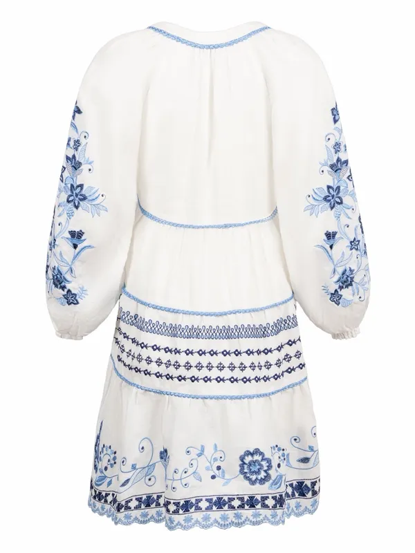 Hale‎ Bob Venice Embroidered Linen Dress Medium NWT - Image 5