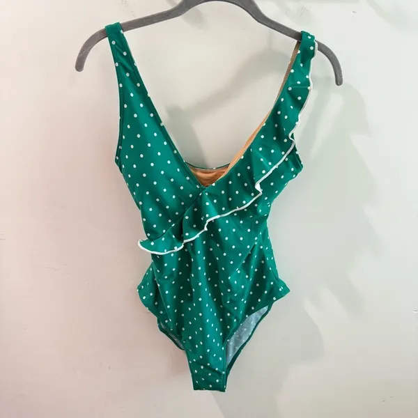 Summersalt The Ruffle Wrap One-Piece in Seaglass Dot Size‎ 4 - Image 2