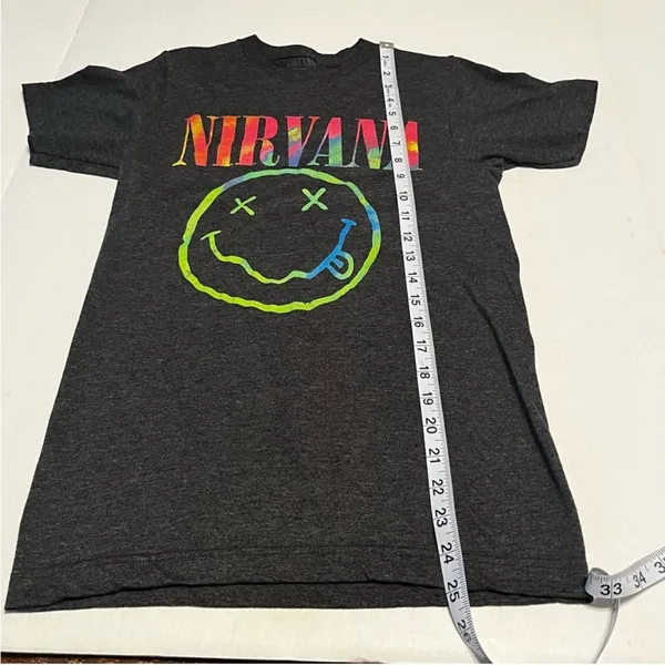 Nirvana Womens Size Small Grey Gray Short Sleeve Shirt Kurt‎ Cobain Grunge 90s - Image 5