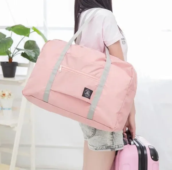 Simple Style Travel Tote Bag Pink - Image 2