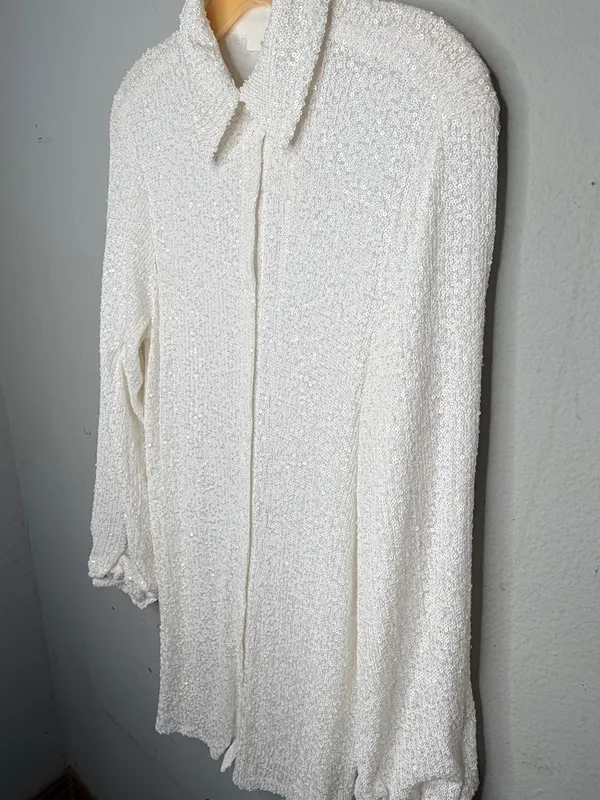 Idem Ditto Sequin White Dress nwt - Image 4