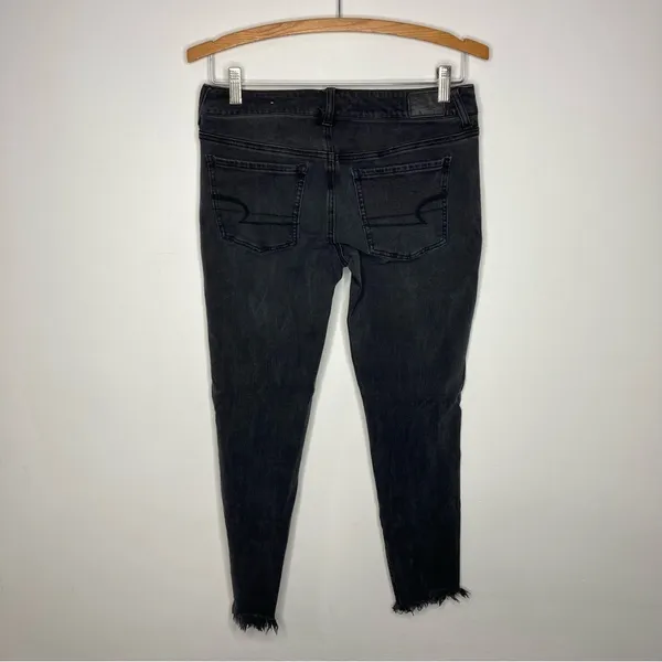American Eagle Outfitters‎ super low jegging black Gray size 8 - Image 8
