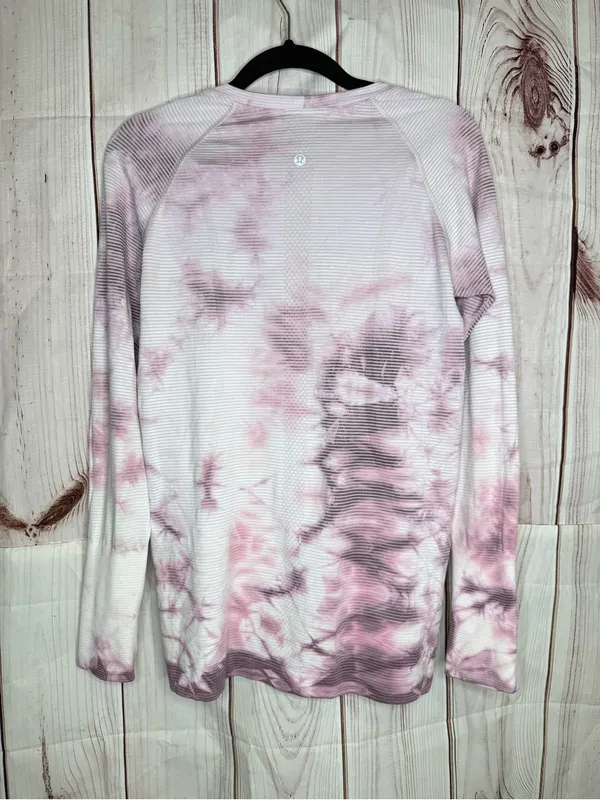 Lululemon | Shibori Pink Tie Dye Stripe Swiftly Tech Long Sleeve Shirt - Image 2