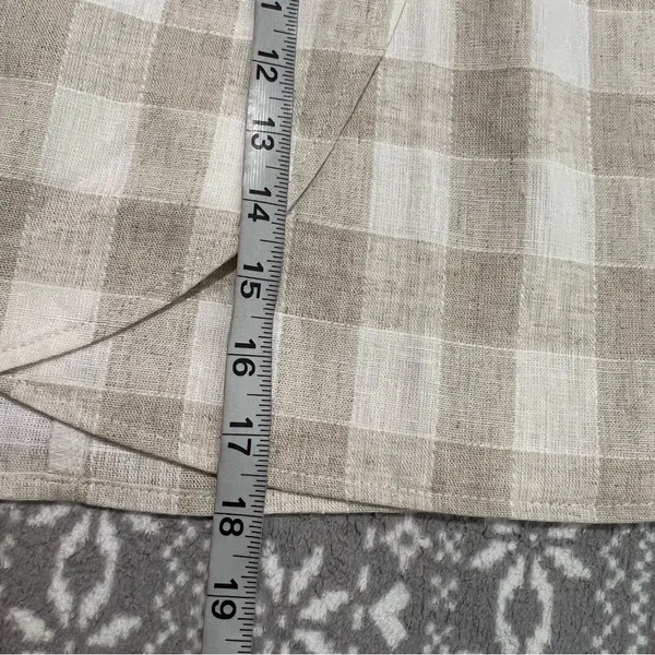 Madewell Linen‎ Blend Tulip Hem Mini Skirt NWT Size 6 Gingham Minimalist Casual - Image 10