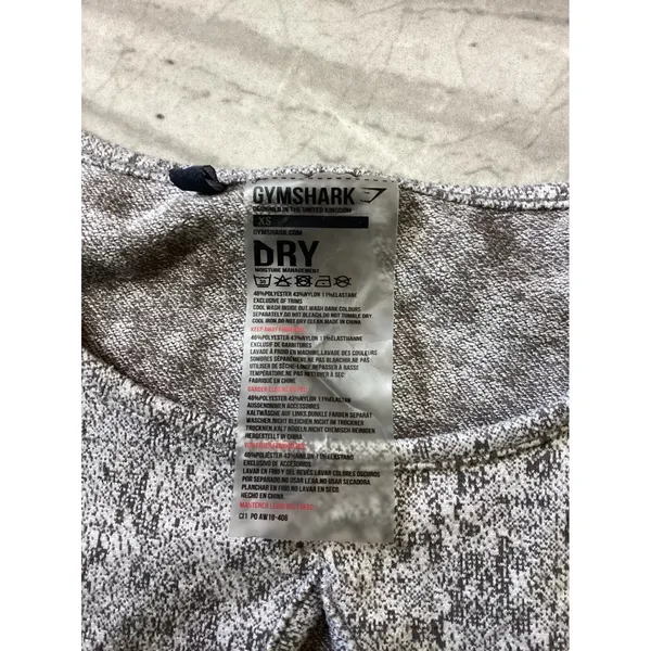 Gymshark Dry Grey Marl Long Sleeve Crop Top Keyhole Thumbhole Womens XS - Image 3