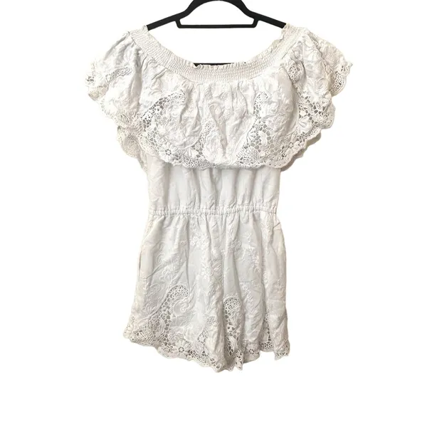 ABERCROMBIE & FITCH‎ Crochet Sleeveless Romper Sz XS - Image 5
