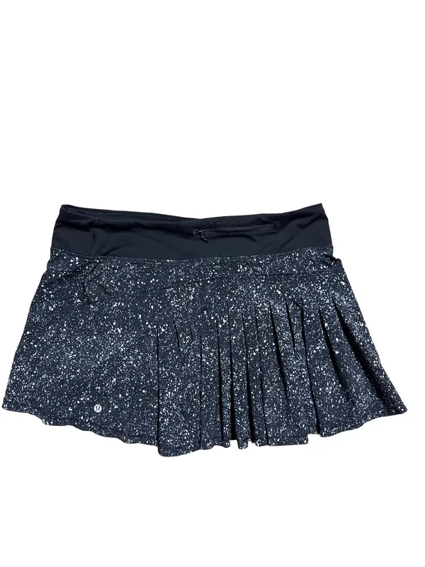Lululemon Circuit Breaker Skort Black White Speckled Pleated Athletic Size 12 - Image 2