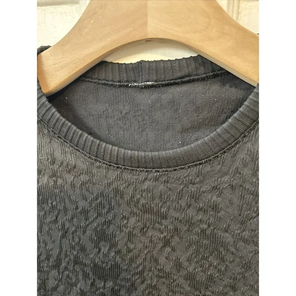 Lululemon Rest Less Pullover Black Textured Long Sleeve Crewneck Top Size XXXS - Image 6