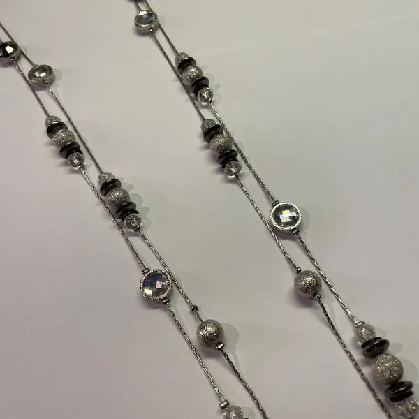 New York & Company NWT $22.95 Silver Tone Multi Strand Costume Jewelry Necklace - Image 4