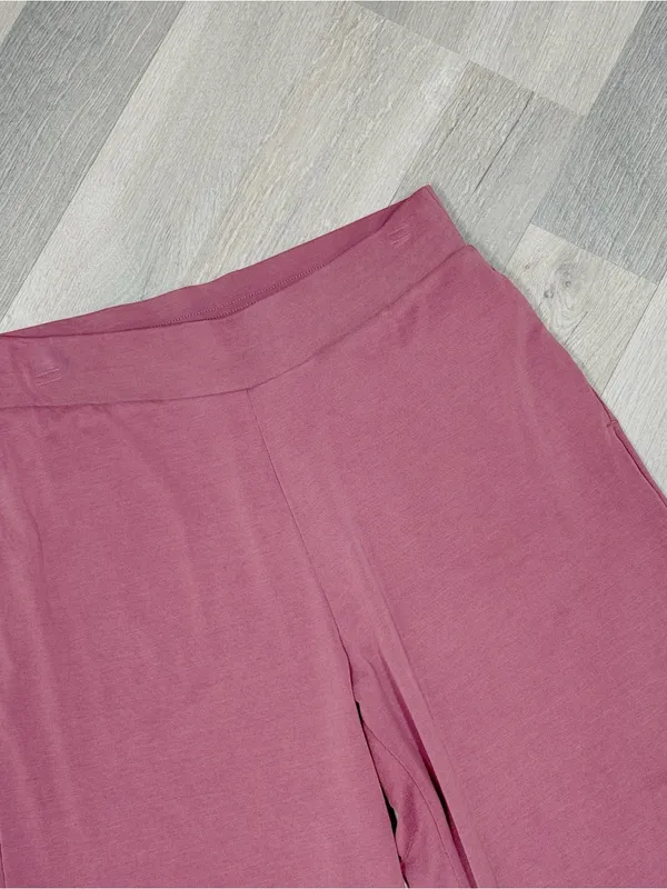 Express Jersey Knit Wide Leg Pants Rose Pink Small High Waist Lounge Athleisure - Image 4