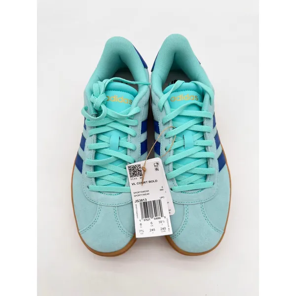 Adidas VL Court 3.0 Bold Platform Aqua Blue Suede Skate Trainer Low Sneakers 7.5 - Image 2