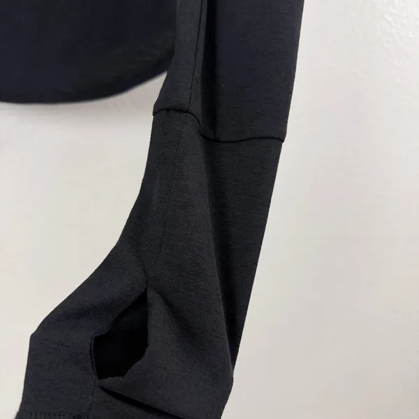 Free People Movement Top Womens XS Black Mock Neck Long Sleeve Thumbhole - Image 7
