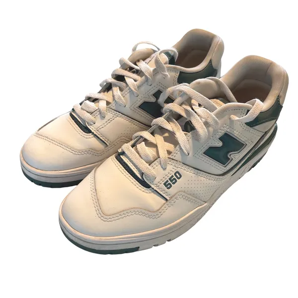 New Balance 550 Sneakers 9.5 White Green Retro Basketball BBW550BI Leather - Image 3