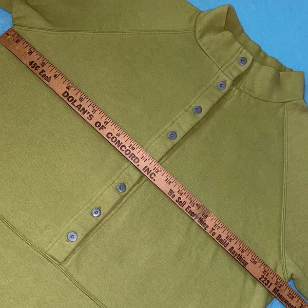 UNBRANDED mock neck chartreuse long sleeve half button sweatshirt NEW size XL - Image 5