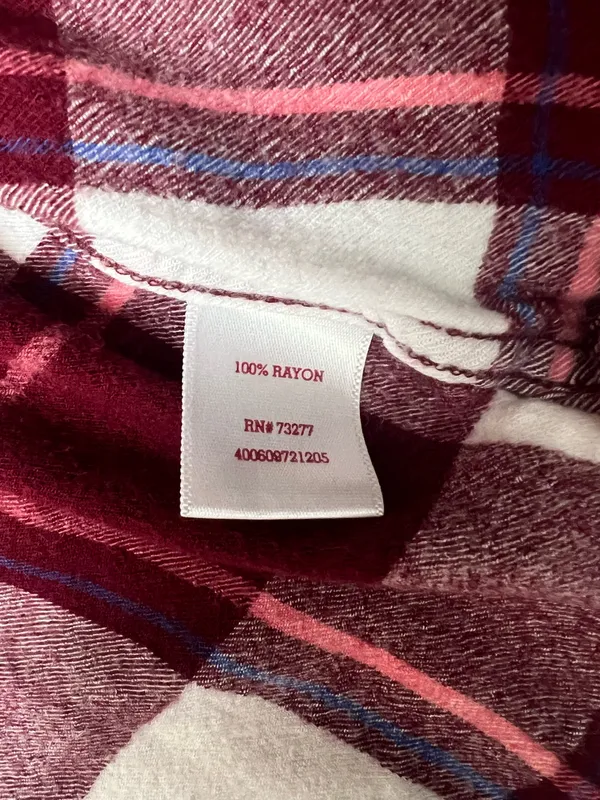 Red and white plaid flannel SO - Image 4