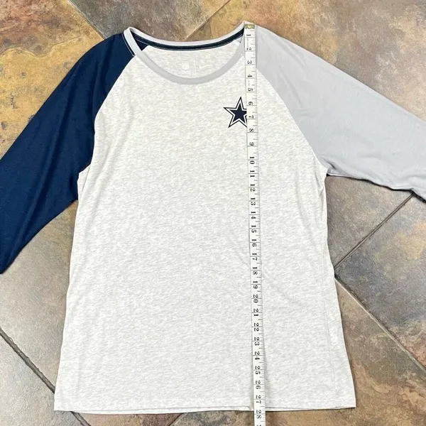 Dallas Cowboys NFL Team Apparel Nike Baseball 3/4 Sleeve Top XL - Image 5