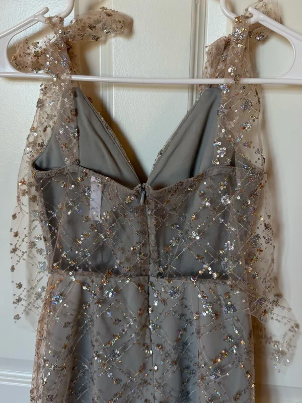 Lucy in the Sky Silver Sequin V‑Neck Mini Dress - Image 6