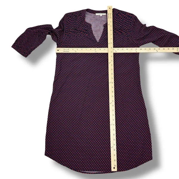 41 Hawthorn Polka Dot Belted V Neck Cloey Shirt Dress Blue‎ Red Small - Image 11