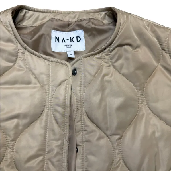 🤎 NA-KD Quilted Snap Front‎ Jacket Size 38 M 🤎 - Image 6