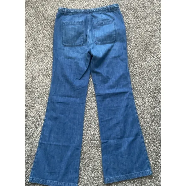 Y2K Gap women's original flare Med Dark Wash Jeans With Braided Design. SZ 6‎ - Image 7