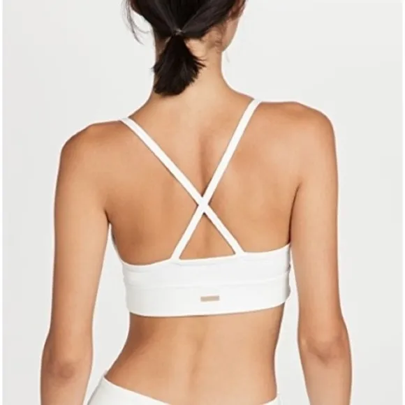 Alala Tie Front Sports Bra‎ Cream Off White Criss Cross Back Small - Image 13