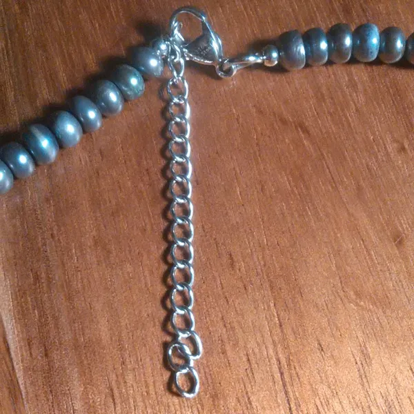 Elegant Grey Pearl Stainless Steel Necklace (18 Inches) - Image 5