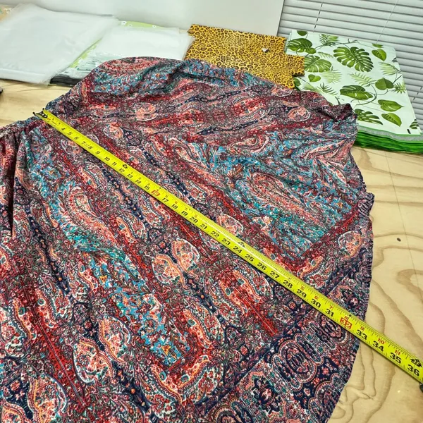 Appleseeds‎ Women's Boho Multicolor Paisley Midi Skirt Elastic Waist A13046 - Image 8