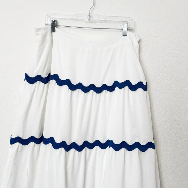 [PrettyGarden] White Blue Matching Set Crop Tank Maxi Skirt Summer NWOT Size XXL - Image 7