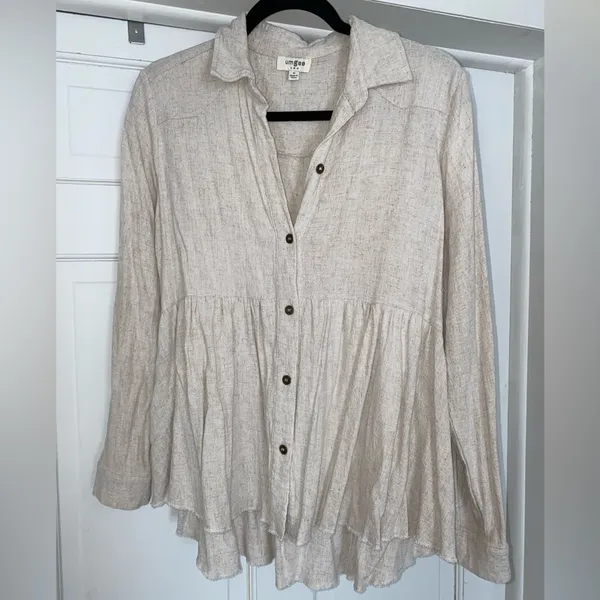 Umgee Cream Button Down Shirt - Image 2