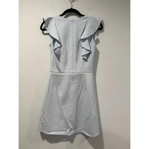 NEW French Connection Dress Womens 2 Light Blue Ruffle Going Out Party Minimal - Image 2