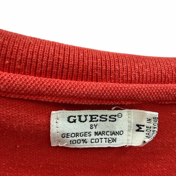 Guess George Marciano Womens Red Polo Shirt Lace Collar Cotton Medium - Image 8