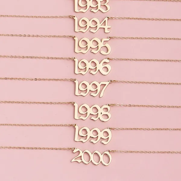 Personality Year 1990 Sterling Chain Gold Pendant Gift Necklace 19 inch - Image 4