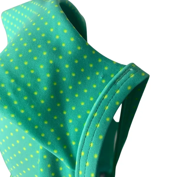aerie Nina Polka Dot Ruffle Halter Padded Bikini Top 36D Green Retro Swimwear - Image 6