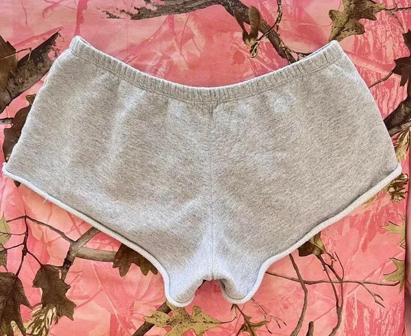 grey cotton mini shorts - Image 7