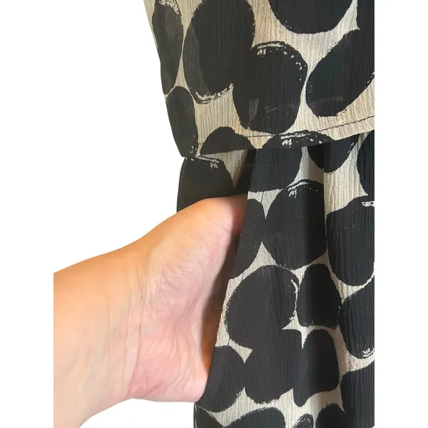 Lucky Brand Poka dot sleeveless silk dress elastic waist pockets Medium - Image 6