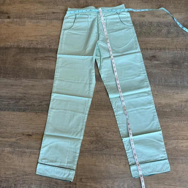 New LAKE Pajamas Poplin Pajama Pants Spruce Green‎ XS - Image 3