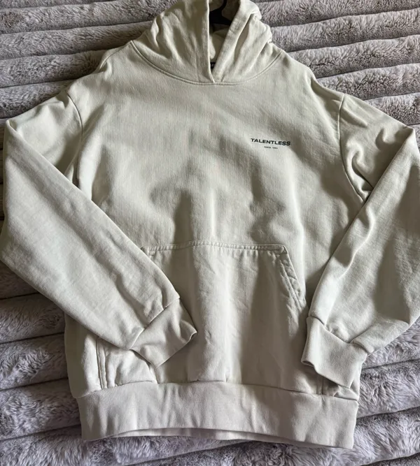 TALENTLESS Cream Hoodie with Circle Logo - Image 3