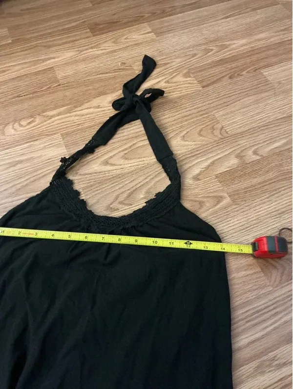 Y2K Route 66 halter black tank top size small - Image 6
